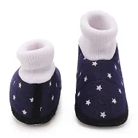 Cute Star Blue Baby Infant Soft Booties-thumb1