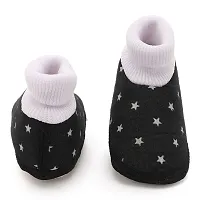 Cute Star Black Baby Infant Soft Booties-thumb1