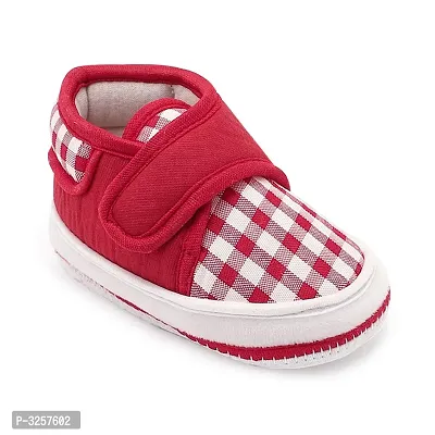 Check Red Baby Infant Soft Booties