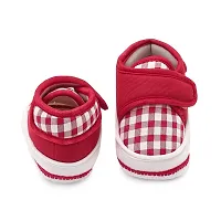 Check Red Baby Infant Soft Booties-thumb1