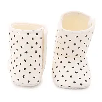 Cute  White Baby Infant Soft Booties-thumb1