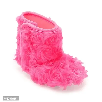 Fur Pink Baby Infant Soft Booties