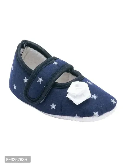 Star Printed Oxford Blue Baby Bellies for Girls & Boys-thumb0