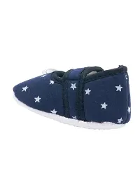 Star Printed Oxford Blue Baby Bellies for Girls & Boys-thumb1