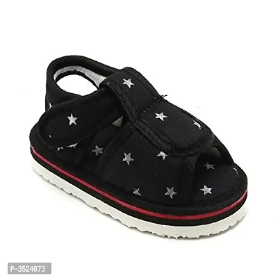 Boy's Black Fabric Solid Casual Shoes