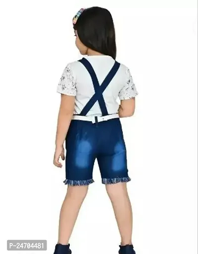 Fabulous Denim Printed Basic Jumpsuit For Baby Girls-thumb2