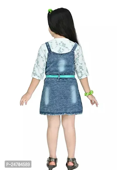 Fabulous Denim Printed Basic Jumpsuit For Baby Girls-thumb2