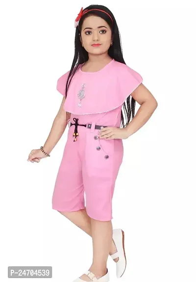 Fabulous Denim Basic Jumpsuit For Baby Girls-thumb3