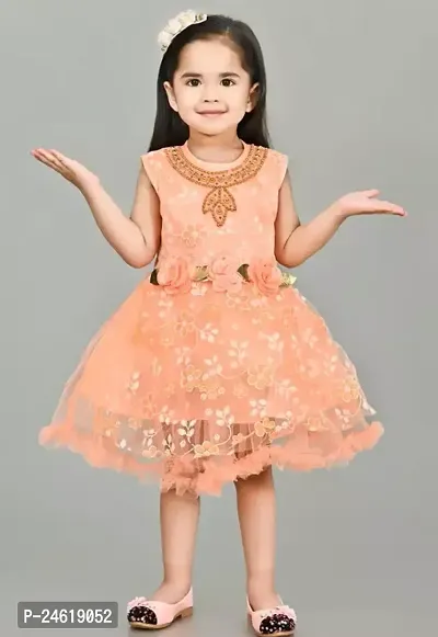 Stylish Cotton Blend Frocks For Girls-thumb0