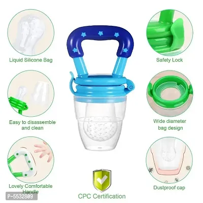 TrifleArte  Silicone Food/Fruit Nibbler with Extra Mesh, Soft Pacifier/Feeder, Teether for Baby, Infant, Soft Pacifier/Feeder for Infant Baby-thumb0