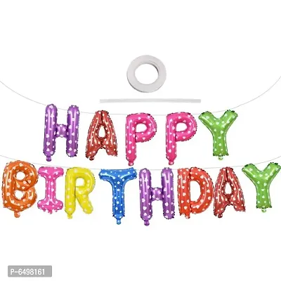 (16 Inch) Happy Birthday Letter Foil Balloon Birthday Party Supplies , Happy Birthday Balloons for Party Decoration - Multicolour-thumb0