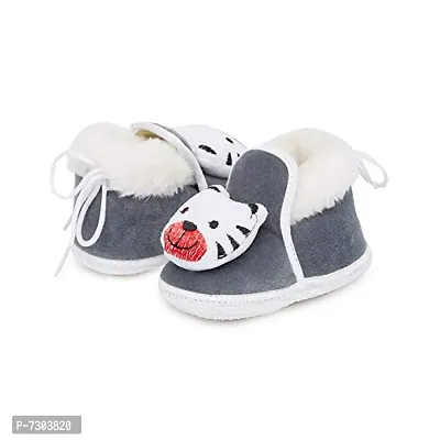3D Plush Soft Cotton Fur Fabric Light Weight Newborn Infant Non Slip Anti Skid Sole for Baby Girl Baby Boy Shoes Bootie 6-12 Months-thumb0