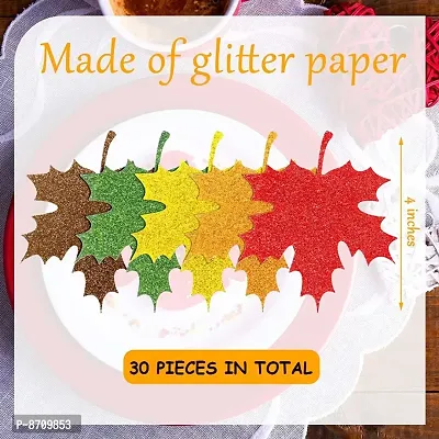 30Pieces Glitter Maple Leaves, Confetti, Invitations, Fall Theme, Wedding, Woodland Theme, Table Decor, Harvest Decor-thumb0