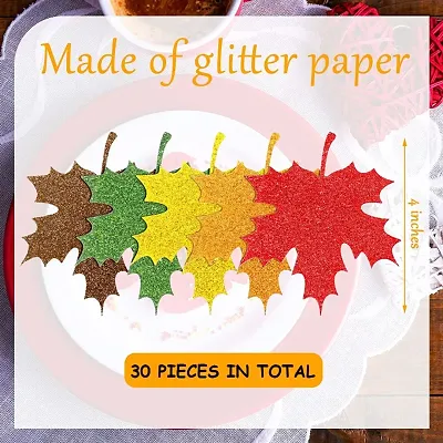 30Pieces Glitter Maple Leaves, Confetti, Invitations, Fall Theme, Wedding, Woodland Theme, Table Decor, Harvest Decor