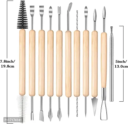 Ceramic 11 Pc Wooden Handle Clay Pottery Sculpting Tools