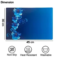 RMDecor Rectangular PVC Table Placemats/Mat for Dining Table Kitchen (Set of 6 Piece). Washable, Waterproof, Plastic (11x17 Inches,Blue-thumb1