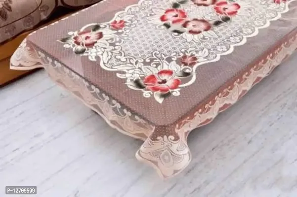 RMDecor Decorative Design Cotton Centre Table Cover 1 Piece (40 * 60 Inches) - Cream Flower Design-thumb2