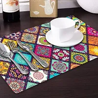 RMDecor Rectangular PVC Table Placemats/Mat for Dining Table Kitchen (Set of 6 Piece). Washable, Waterproof, Plastic (11x17 Inches, Multi)-thumb2