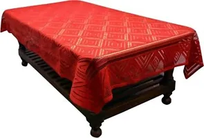 RMDecor Decorative Design Cotton Centre Table Cover 1 Piece (40 * 60 Inches) - Jali Maroon-thumb1