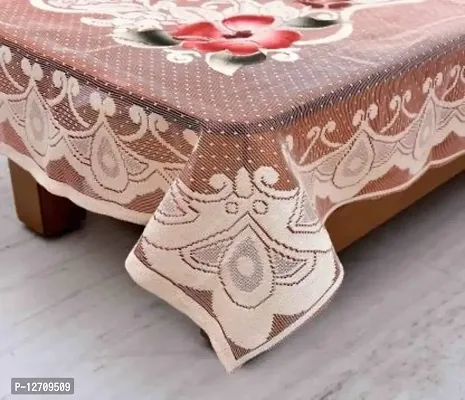 RMDecor Decorative Design Cotton Centre Table Cover 1 Piece (40 * 60 Inches) - Cream Flower Design-thumb3