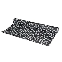 RMDecor 10 Meter Length Shelf Liners for Kitchen Shelves Cover; Drawer Shelf Mat, Sheets for Shelves mats, Waterproof Anti Slip mat for Kitchen(Black Bindi)-thumb1