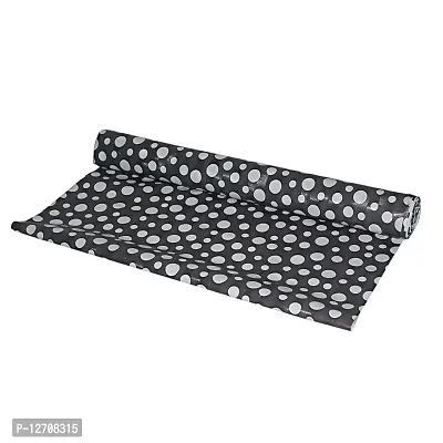 RMDecor 10 Meter Length Shelf Liners for Kitchen Shelves Cover; Drawer Shelf Mat, Sheets for Shelves mats, Waterproof Anti Slip mat for Kitchen(Black Bindi)-thumb2