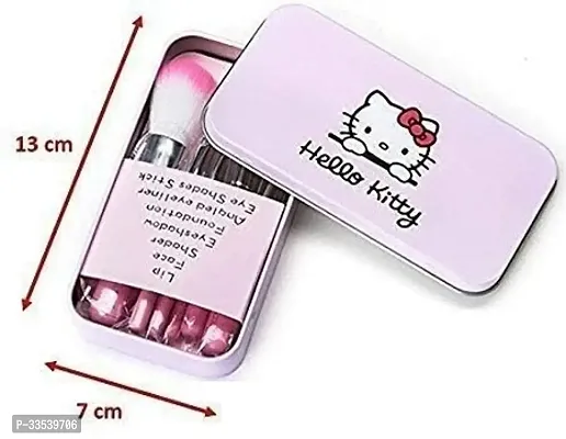 Makeup Mini Hello Kitty Brush with Storage Box (Set of 7 Pieces) (Multicolor)-thumb4