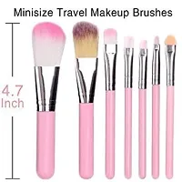 Makeup Mini Hello Kitty Brush with Storage Box (Set of 7 Pieces) (Multicolor)-thumb2