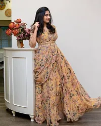 Classic Georgette Printed Gown with Dupatta for Women-thumb2