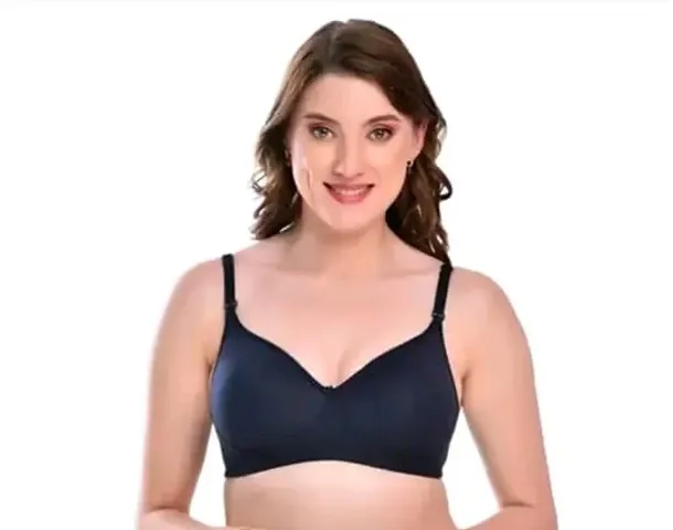 Stylish Multicolored Solid Cotton Non Padded Bras For Women