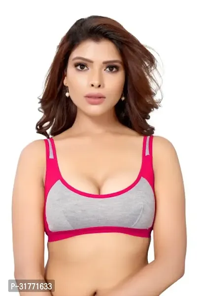 Stylish Pink Cotton Bras For Women-thumb0