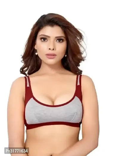 Stylish Maroon Cotton Bras For Women-thumb0