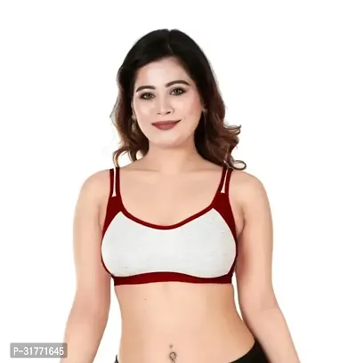 Stylish Maroon Cotton Bras For Women-thumb0