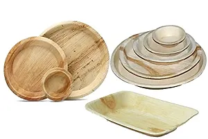 Rudraeco Areca Leaf 8 Round Deep Plate Set of 25 Export Quality Bio Degradable Decomposable Disposable Plates-thumb3