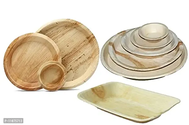 Rudraeco Areca Leaf 8 Round Deep Plate Set of 25 Export Quality Bio Degradable Decomposable Disposable Plates-thumb4