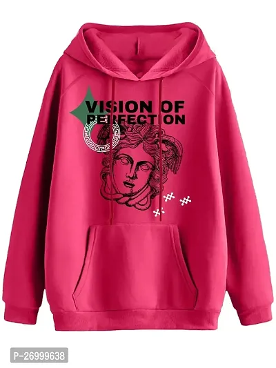 Stylish Pink Cotton Blend Printed Hoodies For Men