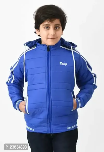 Fabulous Blue Cotton Blend Padded Jacket For Boys