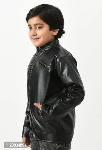 Fabulous Black Cotton Blend Padded Jacket For Boys