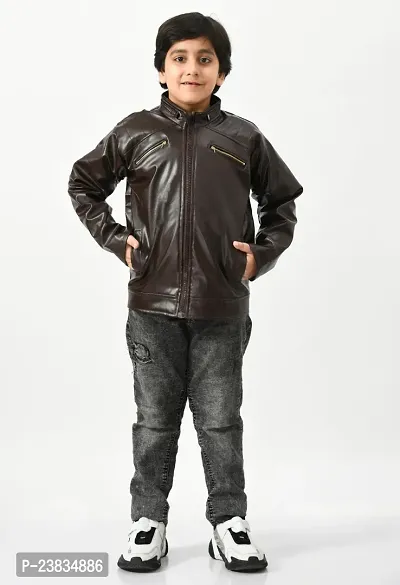 Fabulous Brown Cotton Blend Padded Jacket For Boys