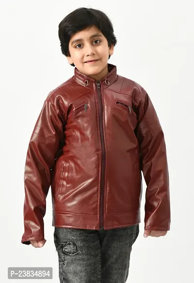 Fabulous Brown Cotton Blend Padded Jacket For Boys-thumb0