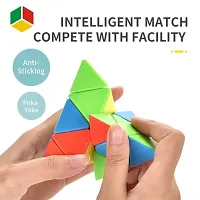 Multicolor Pyramid Cube 3x3 High Speed Stickerless Triangle Puzzle Cube for Kids and Adults-thumb2
