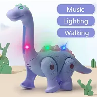 Pet Electric Musical Dinosaur Toy - Multicolored Dinosaur Walking with Light Music Pet Dino for Kids,( Pack of 1 , Random Color Will be Sent )-thumb1