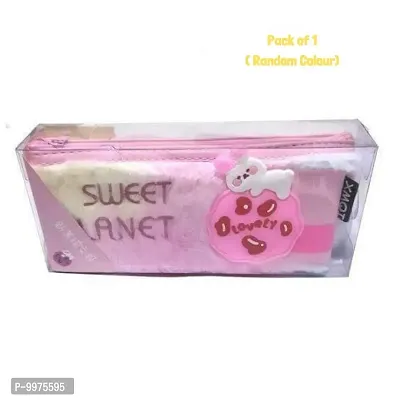 Sweet planet fur pouch Pencil Cases for kids, ( pack of 1)-thumb4