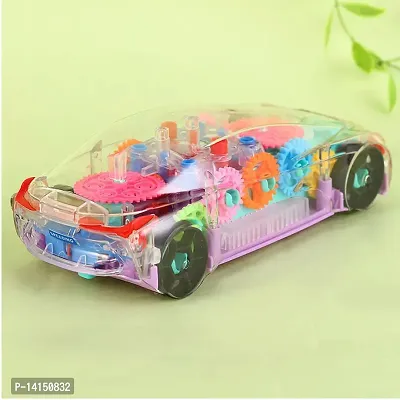 Electric Mechanical Creative Transparent Gear Concept Car Toy Car With Music ,3D Lights And Sound, Bump N go Action, Musical Car Toy For Kids ,Concept Racing Car-thumb0