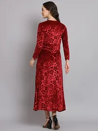 Backless Western Velvet Dress for Women-thumb3