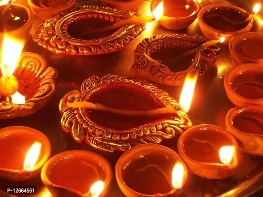 Rudraksh Handmade Decorative Designer Diyas for Diwali Decoration | Terracotta Diya/Candles for Festival Puja and Home Decor-thumb4