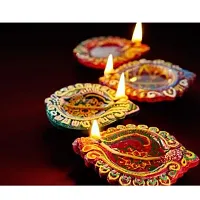 KIVYA Diya for Diwali Decoration Decorative Terracotta Mitti Diyas | Candles for Puja-thumb2