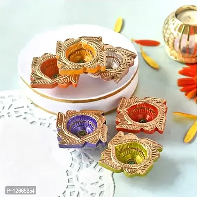 KIVYA Diya for Diwali Decoration Decorative Clay Diyas | Candles for Puja and Festival Decor - Set of 16