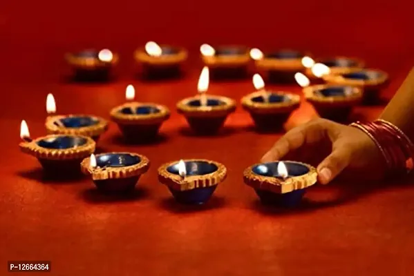 KIVYA Diya for Diwali Decoration Decorative Terracotta Mitti Diyas | Candles for Puja and Festival Decor?-thumb4