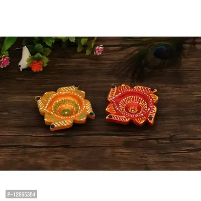 KIVYA Diya for Diwali Decoration Decorative Clay Diyas | Candles for Puja and Festival Decor - Set of 16-thumb3